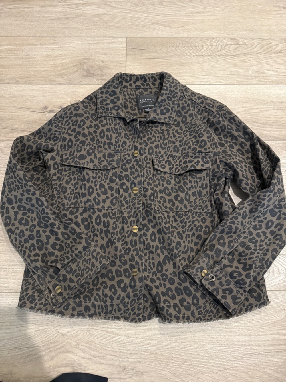 Sanctuary Leopard-Print Jean Jacket